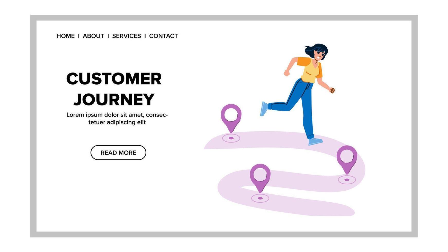 road customer journey vector
