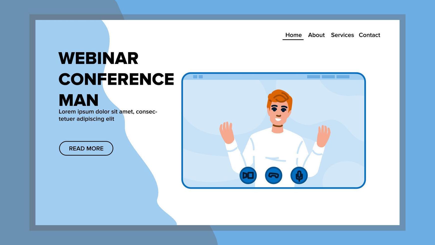 professor webinar conference man vector