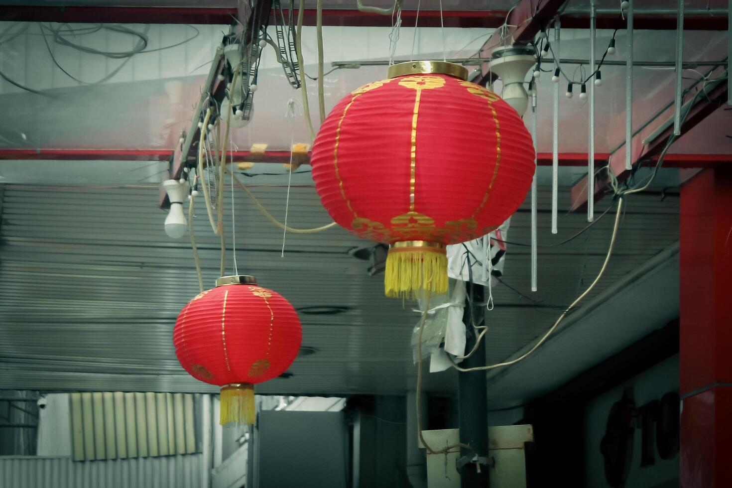 Chinese New Year hanging lanterns photo