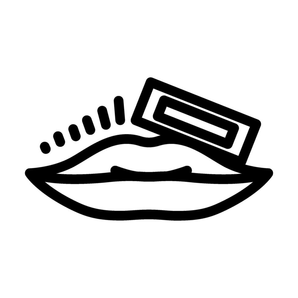 mustache hair removal female line icon vector illustration