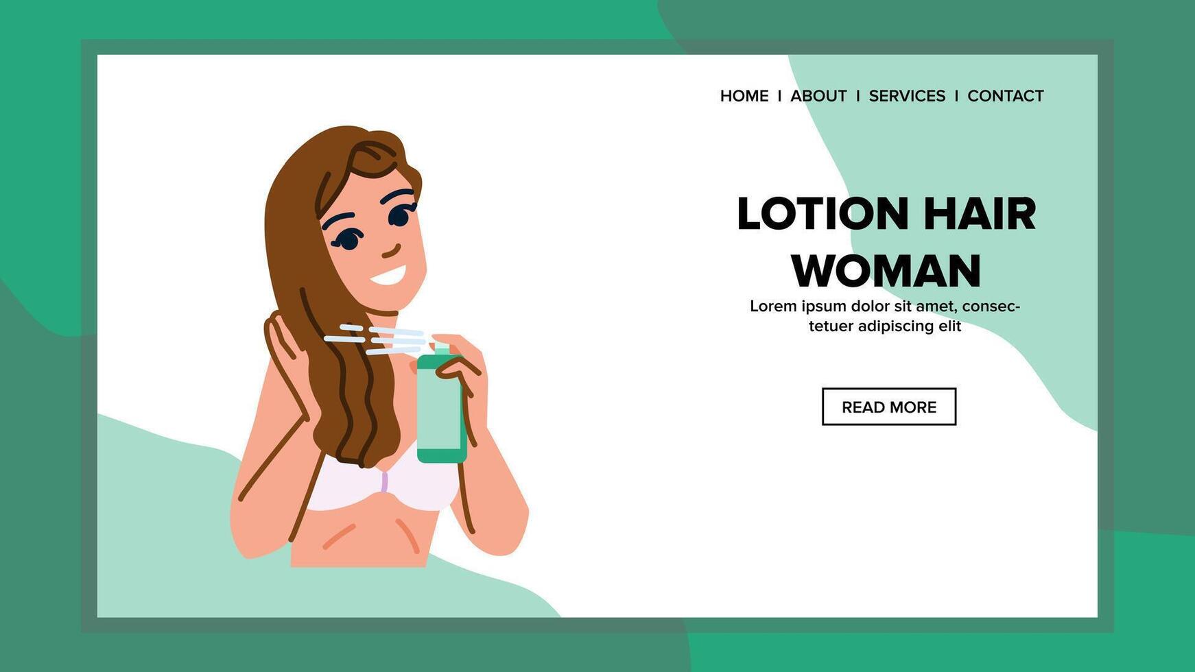 girl lotion hair woman vector