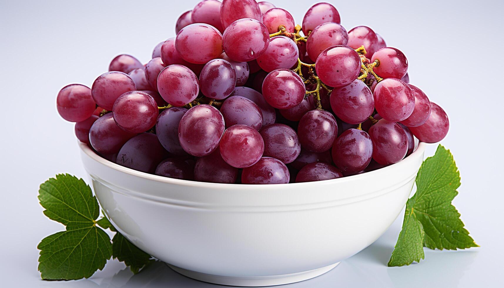 AI generated Fresh, ripe grapes in a bowl, a healthy, organic snack generated by AI photo