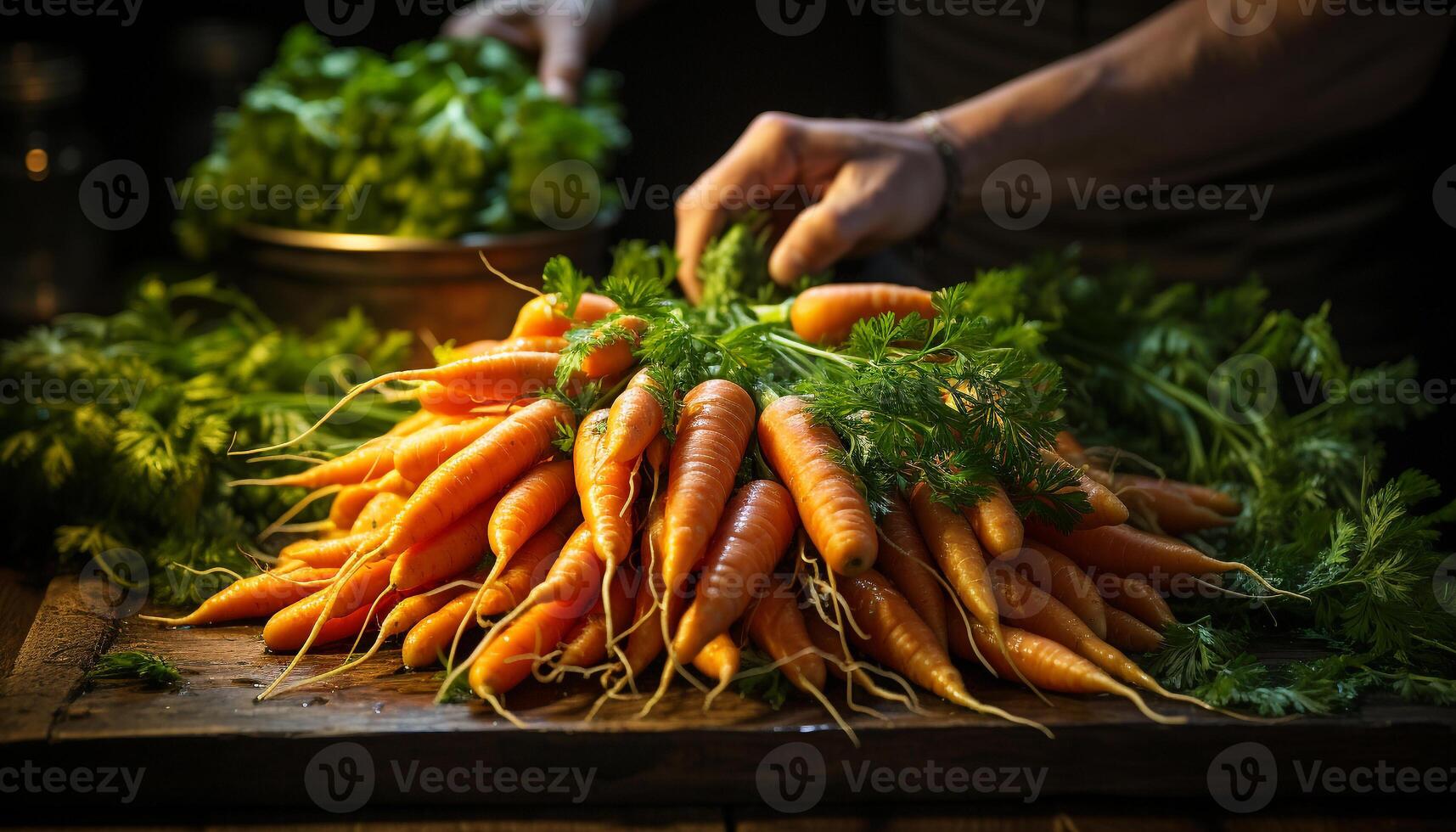 ai generado fresco, sano vegetales cosechado desde el orgánico jardín generado por ai foto