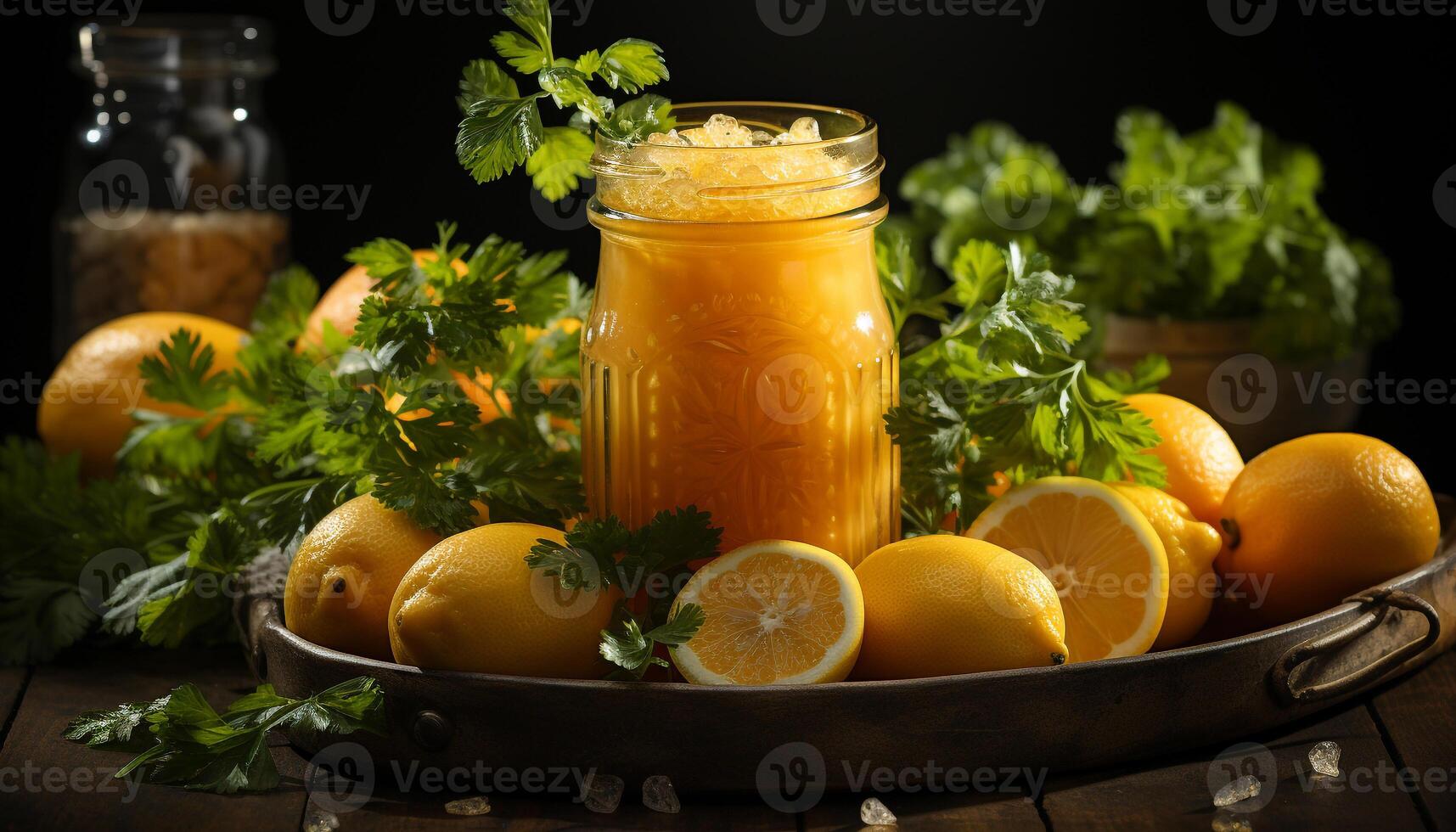 AI generated Fresh lemonade, a healthy summer drink with organic citrus generated by AI photo