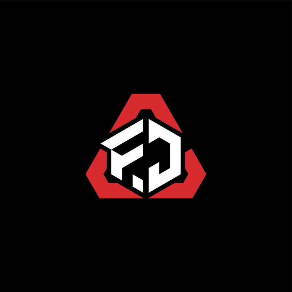 FJ initial logo esport team concept ideas vector