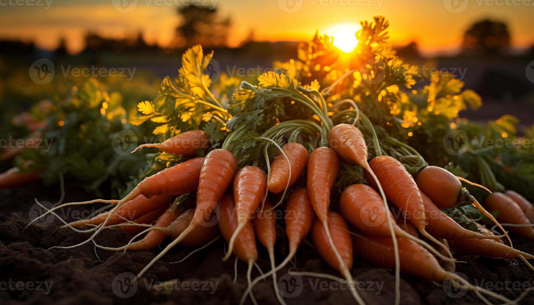 AI generated Fresh, organic vegetables grown in nature healthy, vibrant garden generated by AI photo