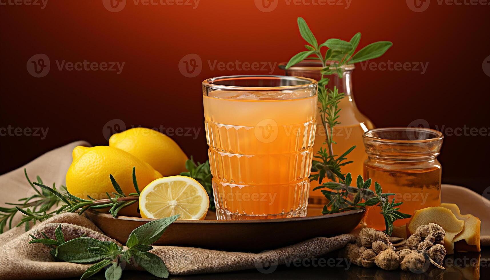 AI generated Fresh lemonade, a healthy summer drink with organic ingredients generated by AI photo