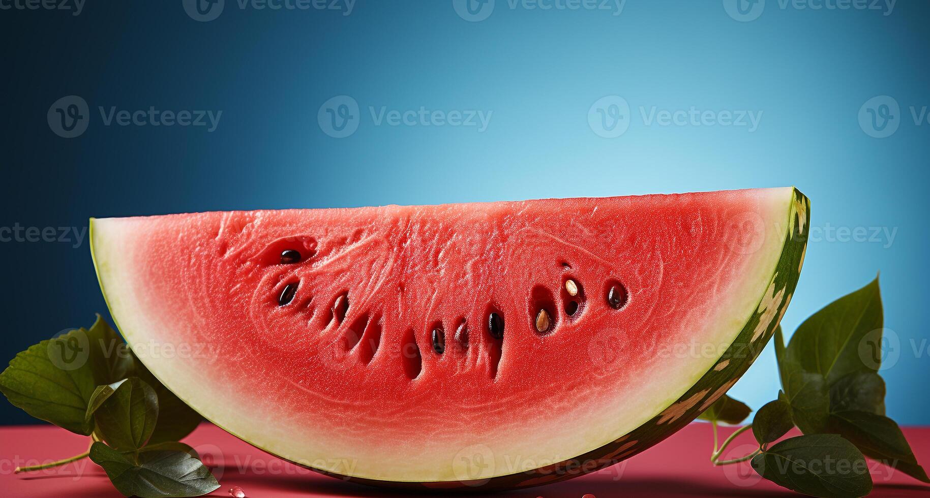 AI generated Fresh watermelon slice, a sweet and juicy summer snack generated by AI photo
