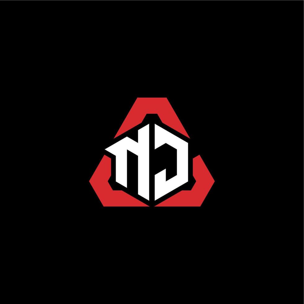 NJ initial logo esport team concept ideas vector