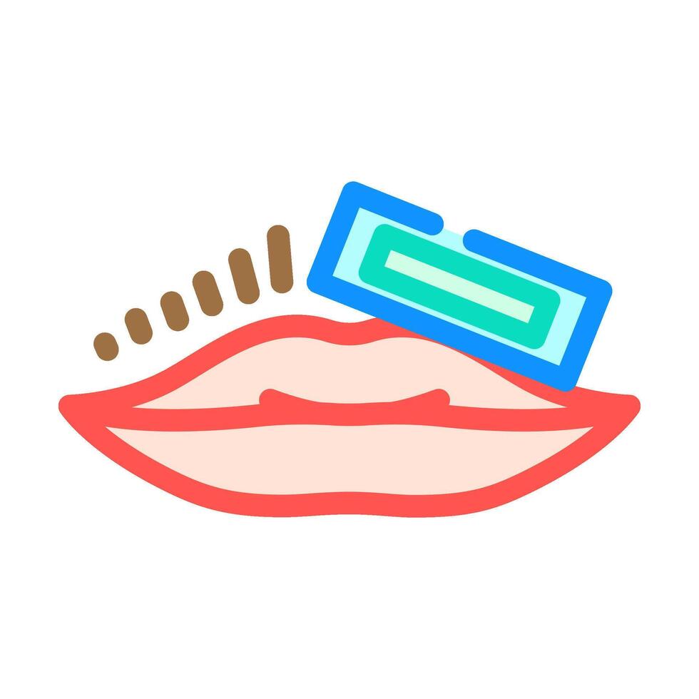 mustache hair removal female color icon vector illustration