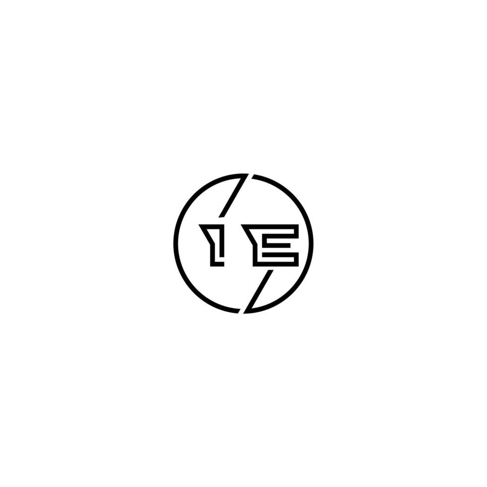 IE bold line concept in circle initial logo design in black isolated vector