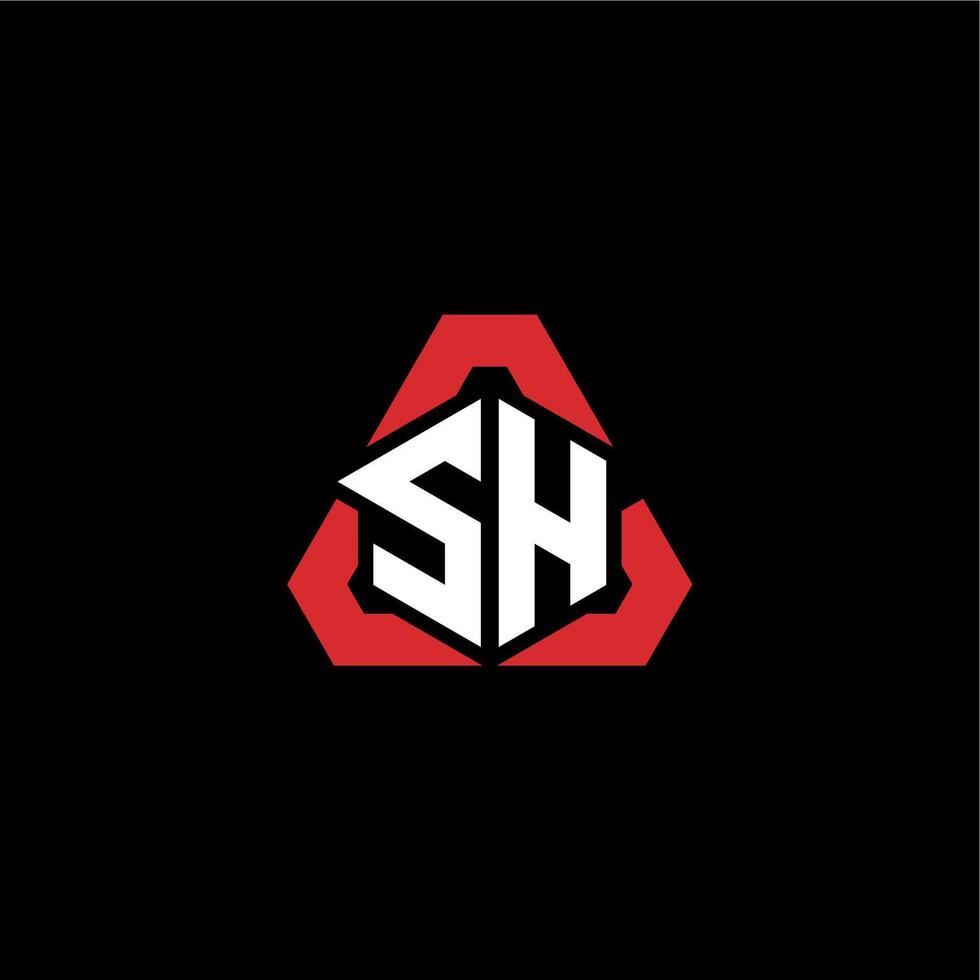 SH initial logo esport team concept ideas vector