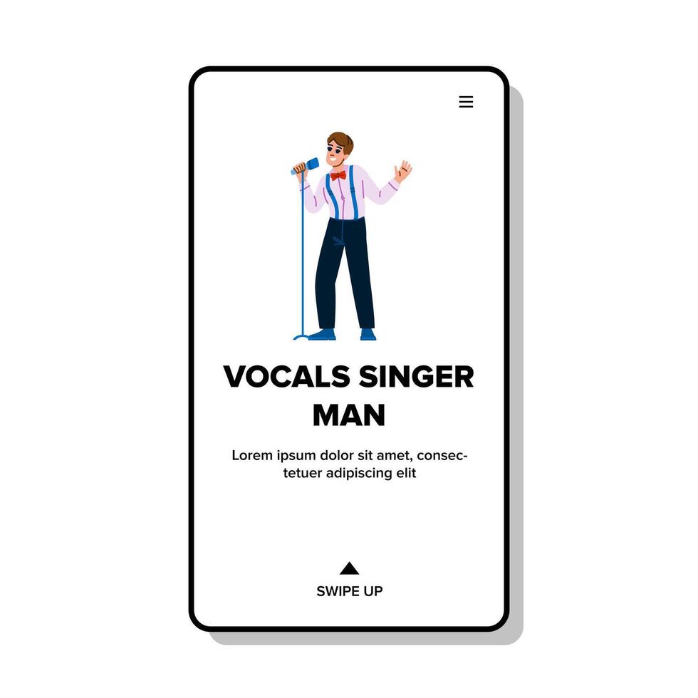 karaoke vocals ssinger man vector