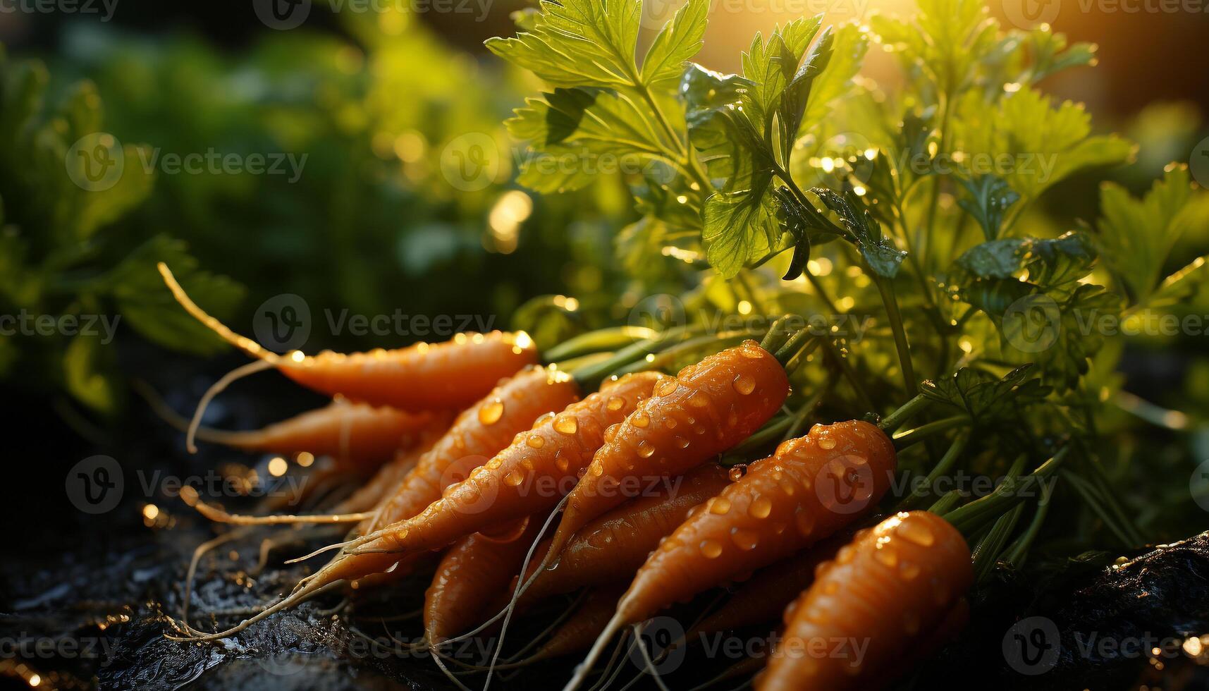 AI generated Freshness and growth in a healthy, green vegetable garden generated by AI photo