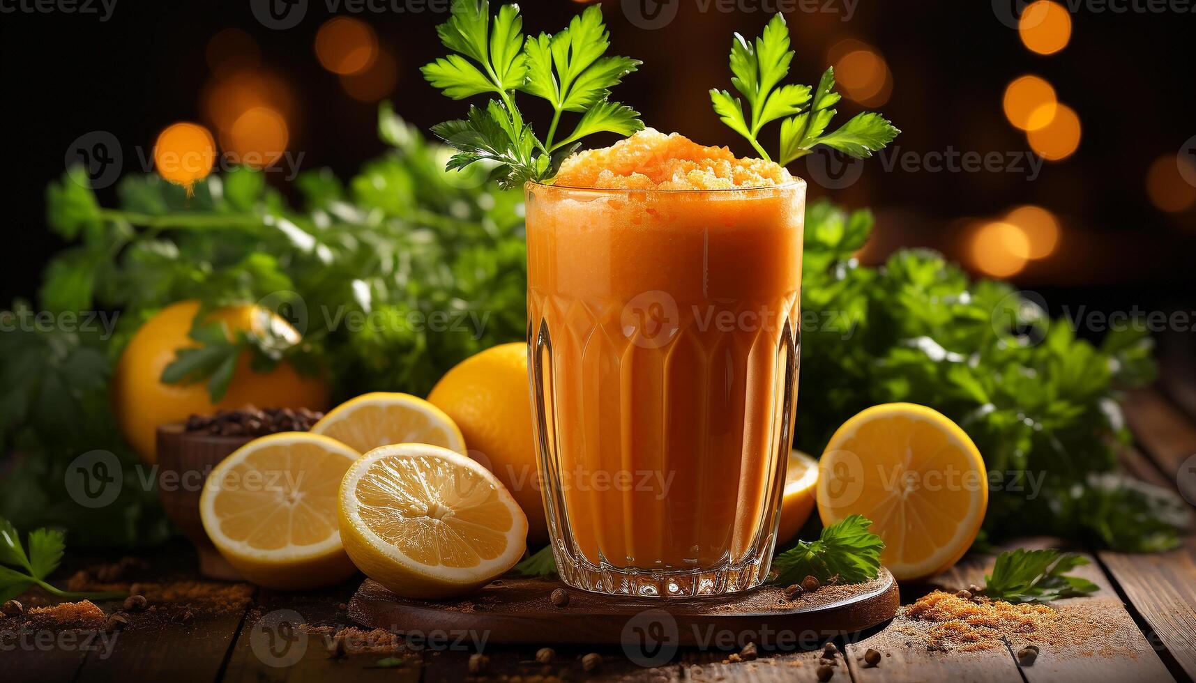 AI generated Freshness of summer healthy drink, food, and fruit generated by AI photo