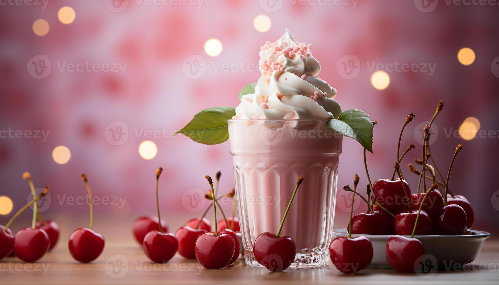 AI generated Freshness and sweetness on a summer table, gourmet dessert generated by AI photo