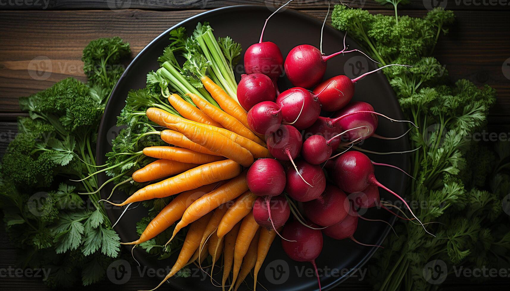 AI generated Freshness of organic vegetables, healthy eating, nature bounty generated by AI photo