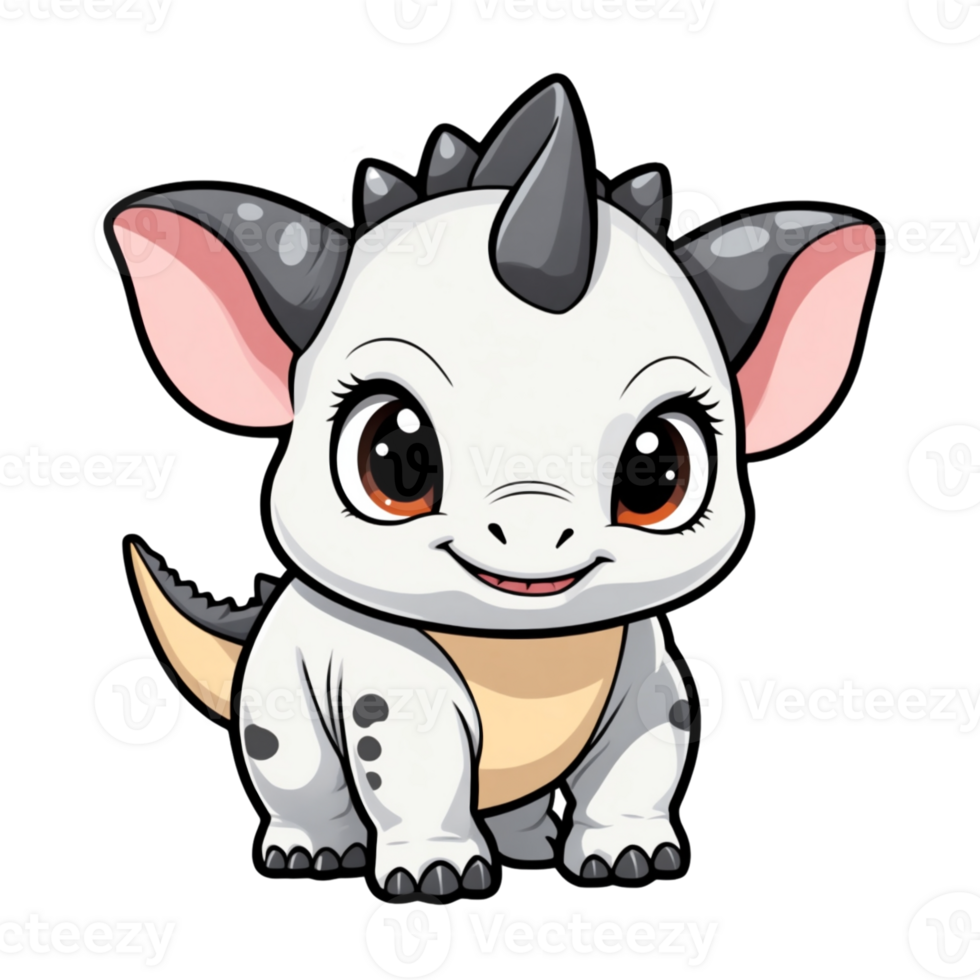 AI generated graphics little cute kawaii dragon png