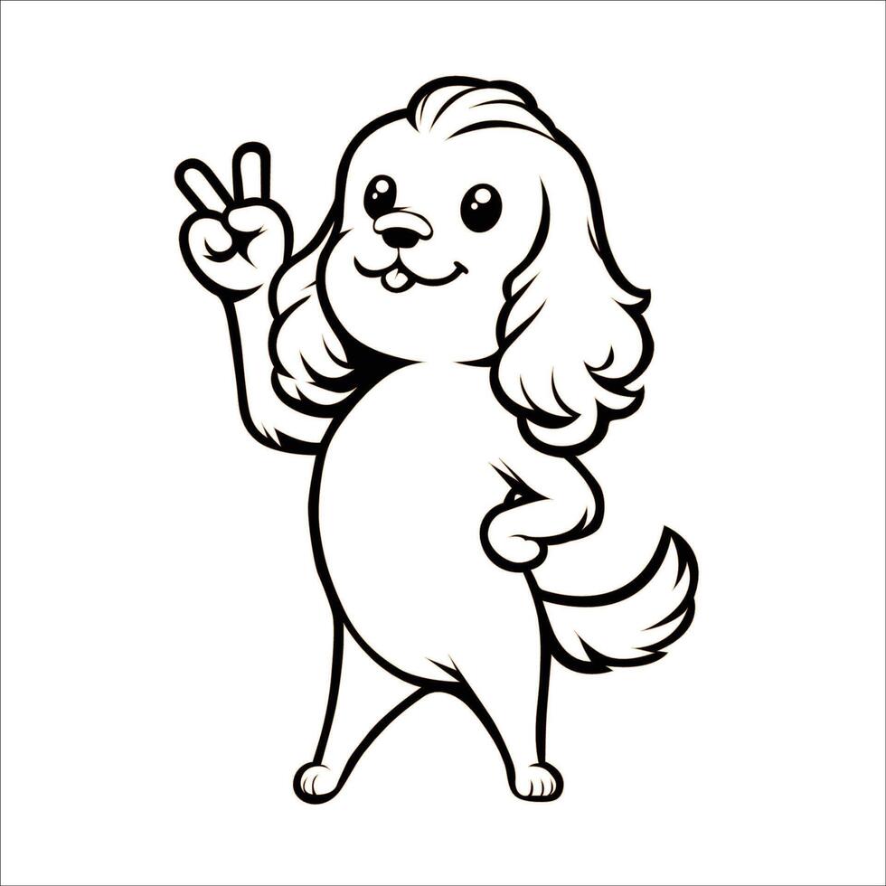 ai generado confidente cocker spaniel paz gesto ilustración vector