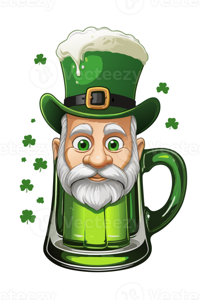 AI generated graphics  mug of green beer graphics for saint patrick's day png