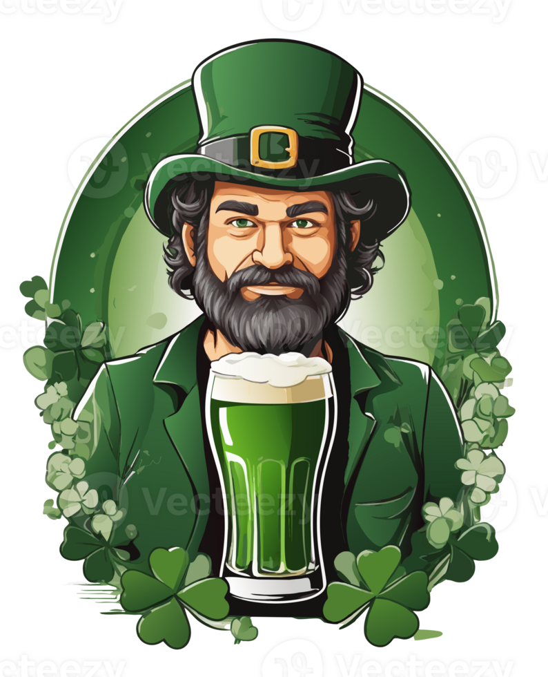 AI generated graphics  mug of green beer graphics for saint patrick's day png