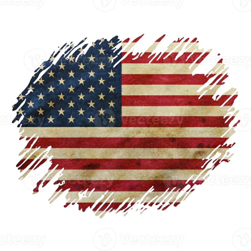 AI generated usa graphic in flag colors png