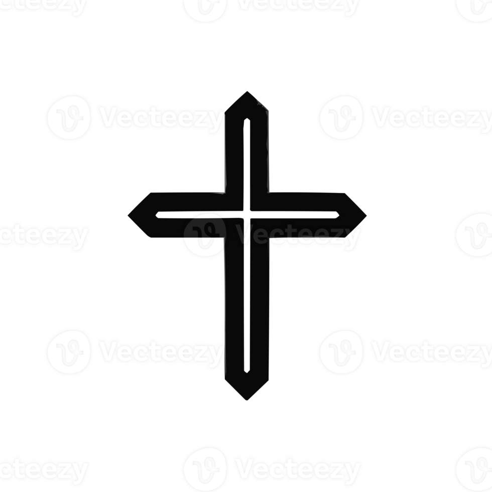 AI generated graphics of a  black simple Christian cross png