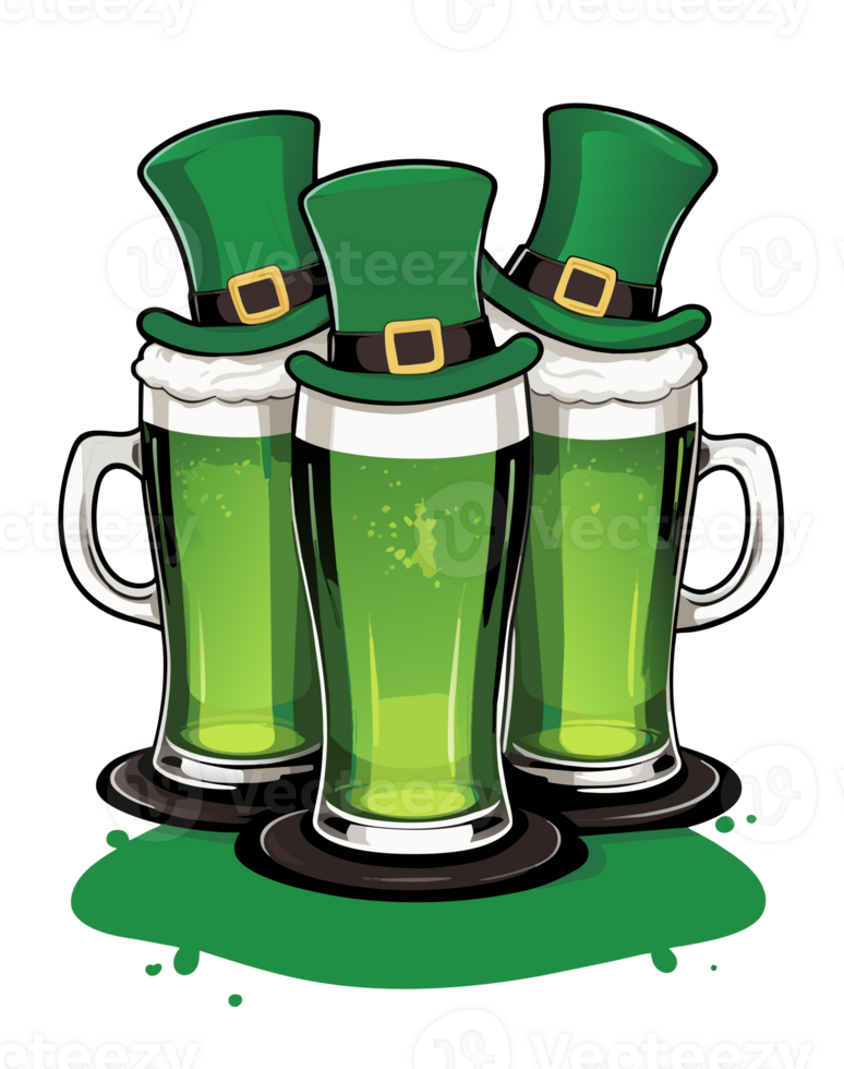 AI generated graphics  mug of green beer graphics for saint patrick's day png