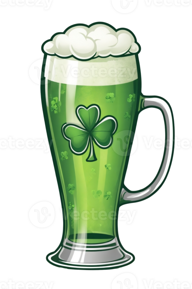 AI generated graphics  mug of green beer graphics for saint patrick's day png