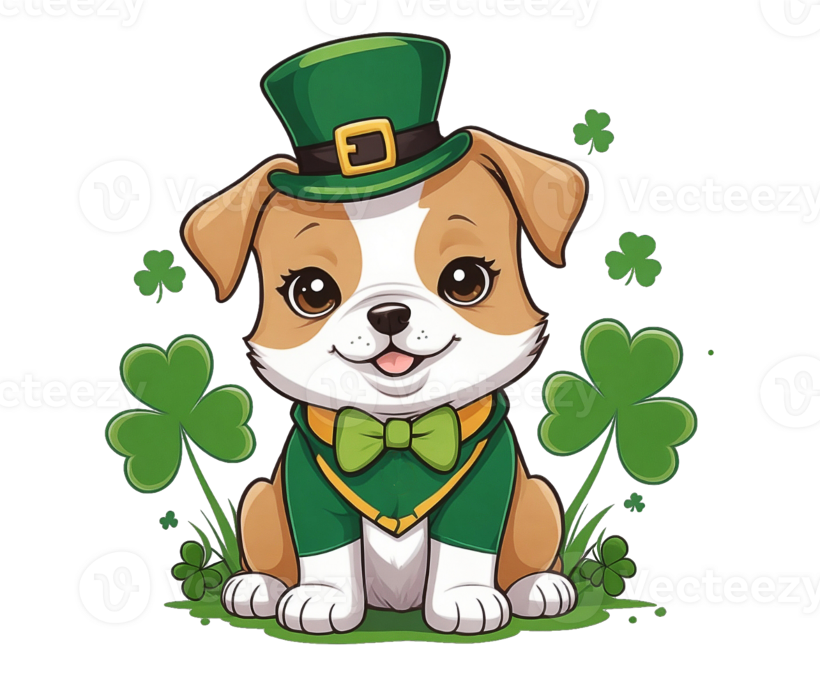 ai generado perro gráfico para Santo patrick's día png