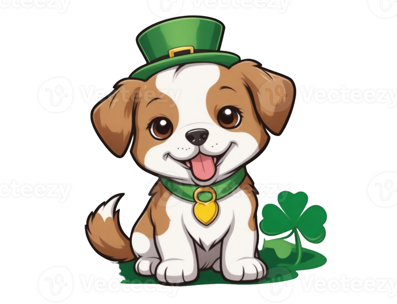 AI generated dog  graphic for saint patrick's day png