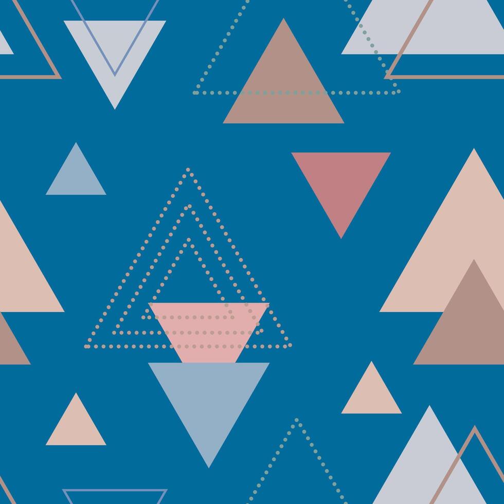 abstracto nórdico triángulo geométrico zueco diseño para decoración interior, impresión carteles, grandioso tarjeta, negocio bandera, envase en de moda color clásico azul en vector. vector