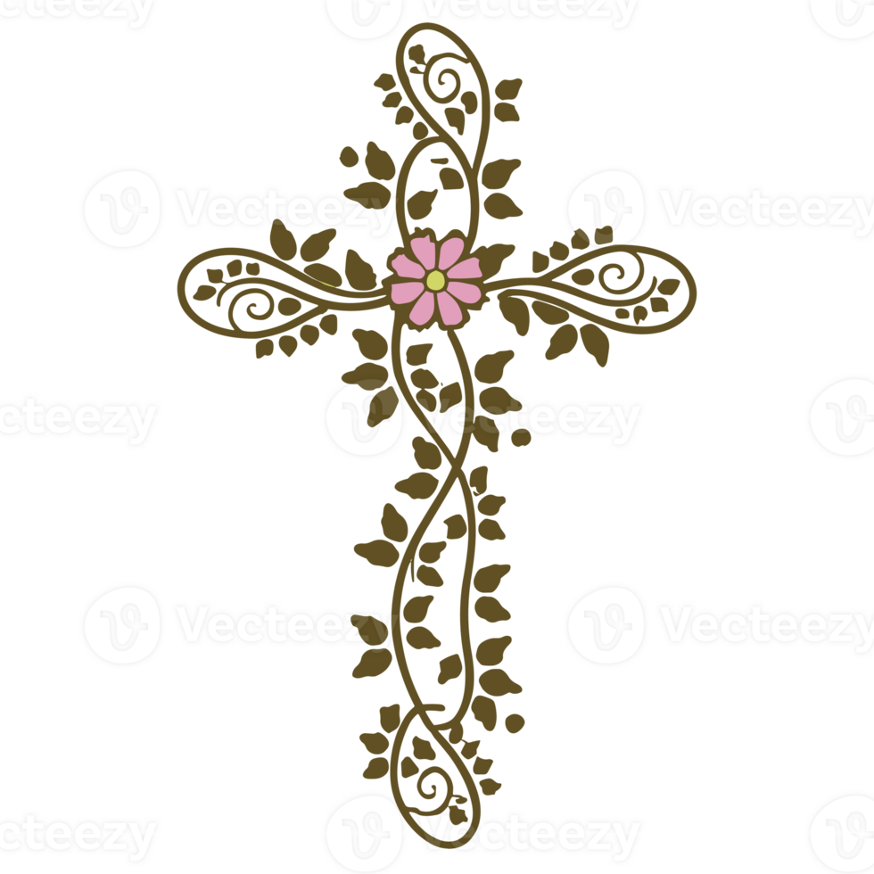 AI generated graphics a simple openwork cross png