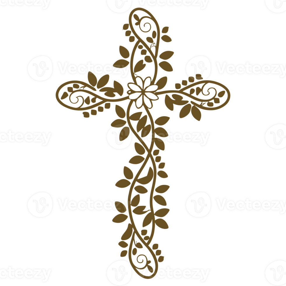 AI generated graphics a simple openwork cross png
