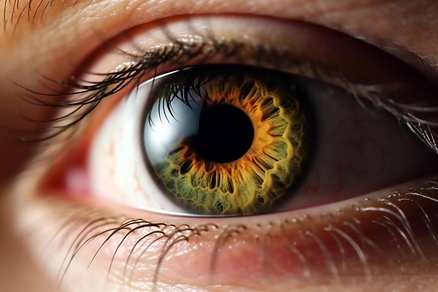 Macro beautiful eye.Generative Ai. photo