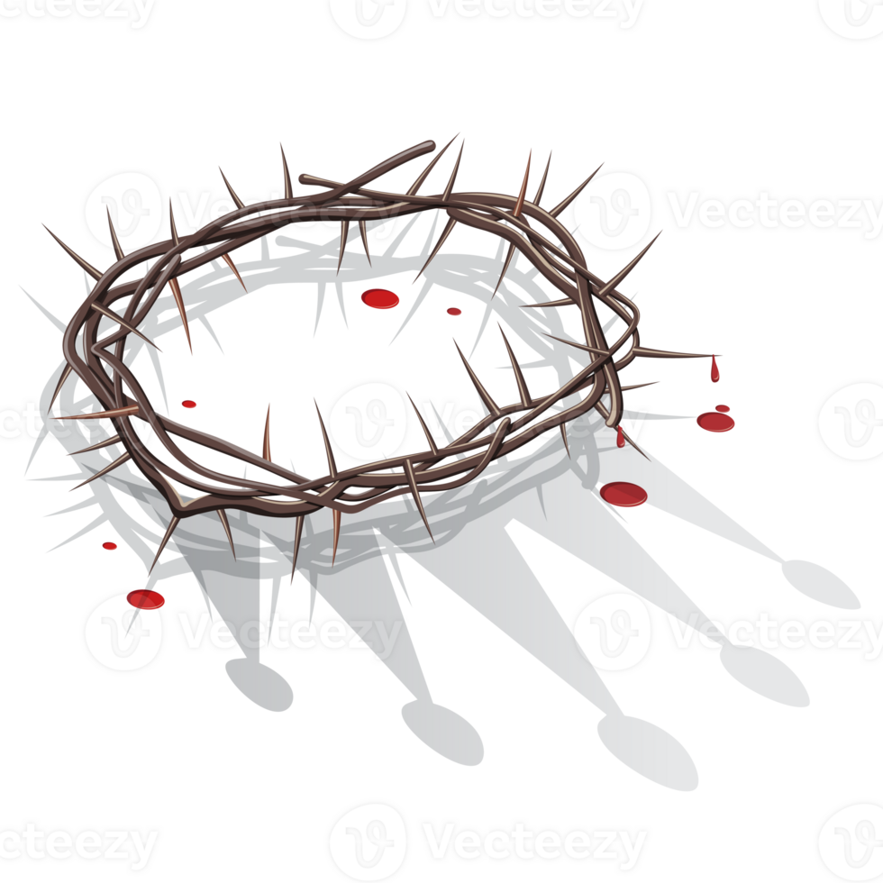 Easter day with crown of thorns and blood png