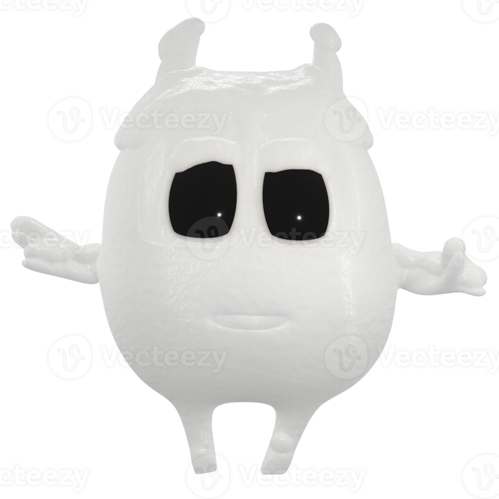 3d boneco de neve personagem branco png