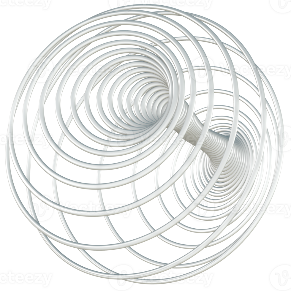 3D sphere linear spiral white png