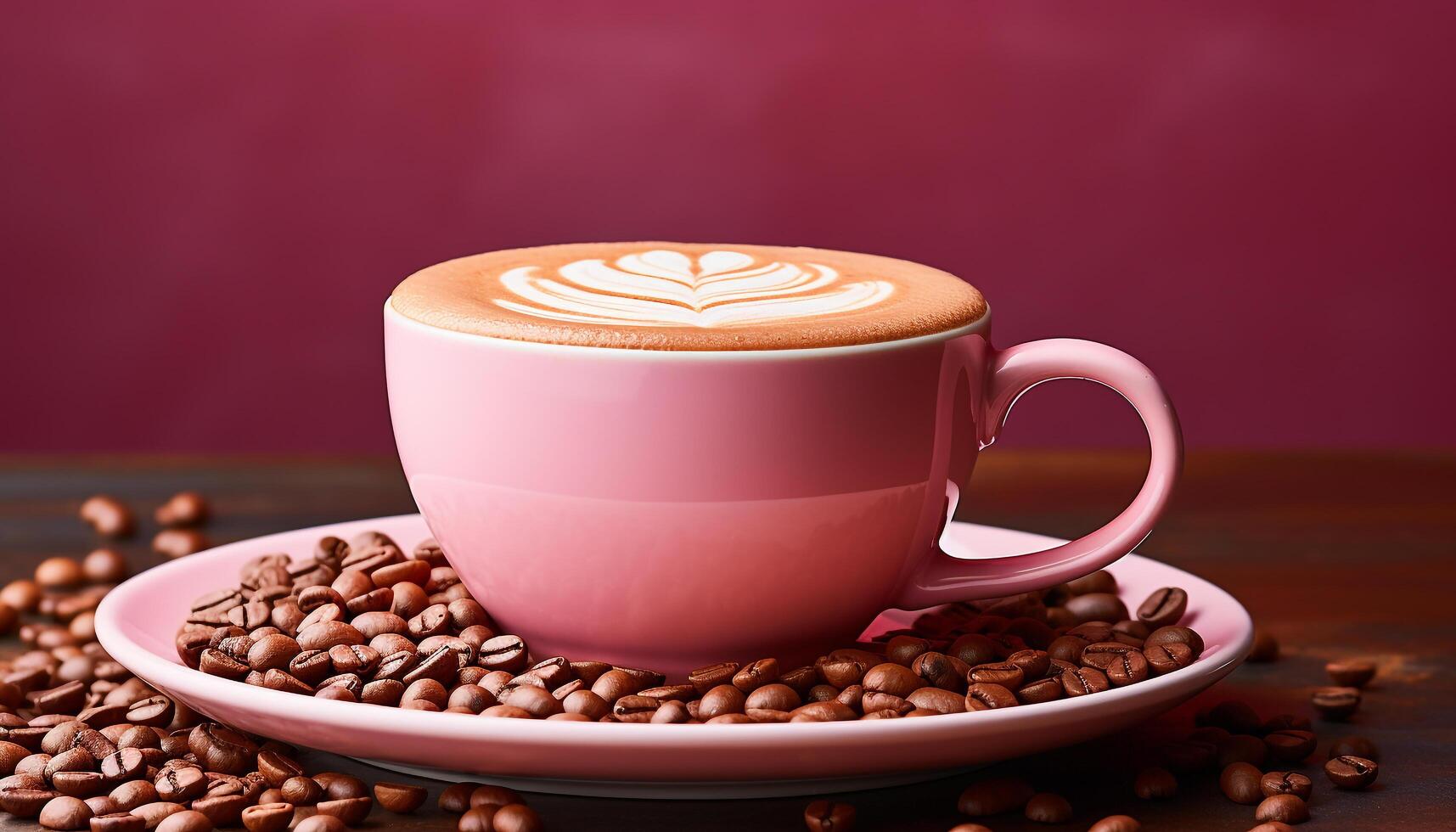 AI generated Freshness in a cup, coffee heat, a frothy addiction generated by AI photo