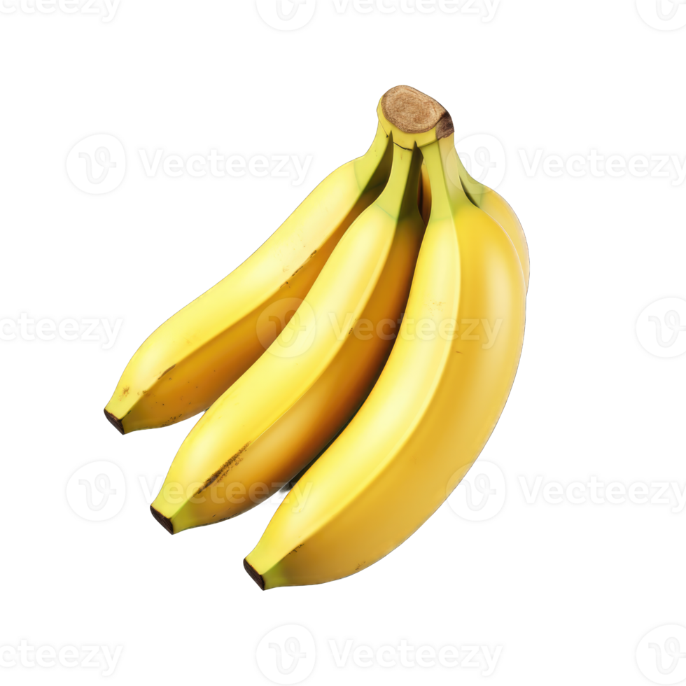 AI generated Isolated Banana food on transparent background png Generative AI