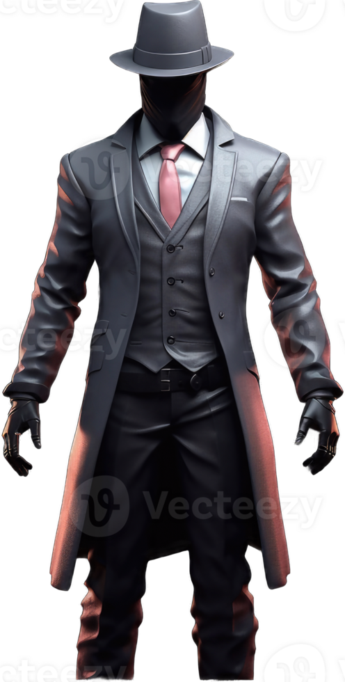 AI generated Isolated man devil suit standing on transparent background png Generative AI