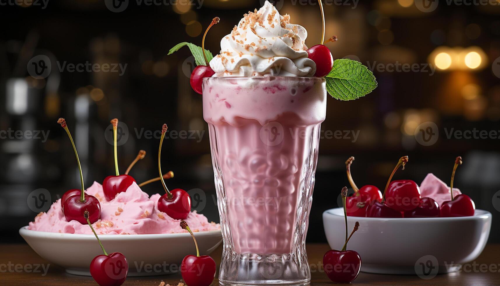 AI generated Freshness and sweetness in a gourmet summer dessert generated by AI photo