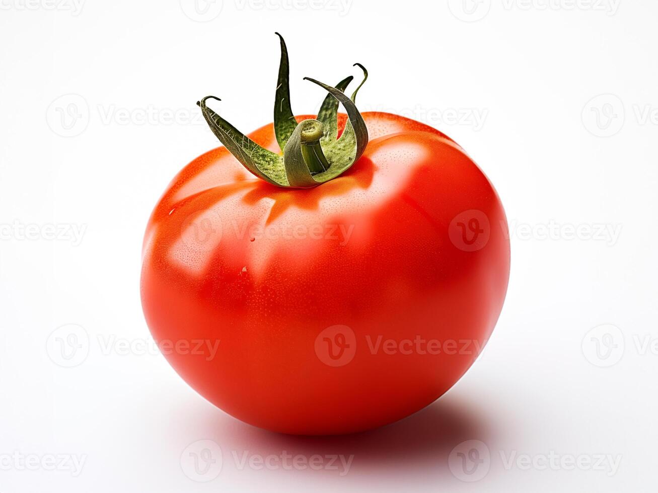AI generated Red tomato isolated on white background, with clipping path photo