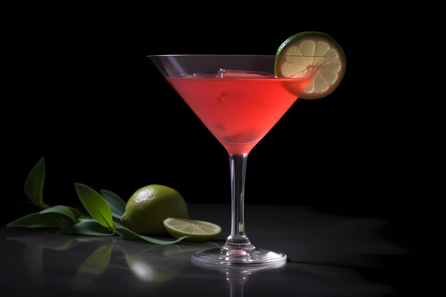 AI generated Cosmopolitan - Originated in the United States, made with vodka, cranberry juice, lime juice, and Triple Sec photo