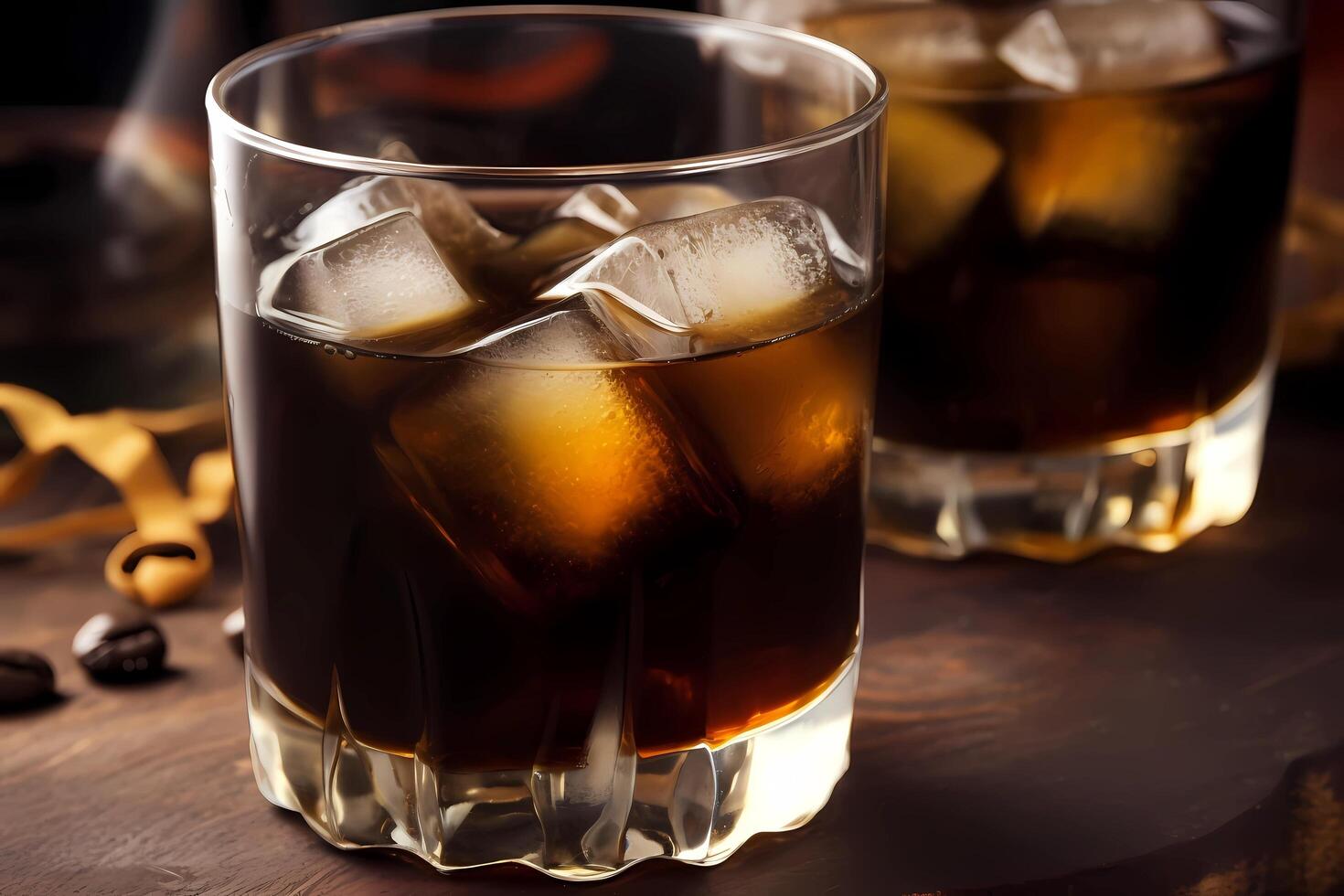 AI generated Black Russian - Originated in Belgium, made with vodka and coffee liqueur photo