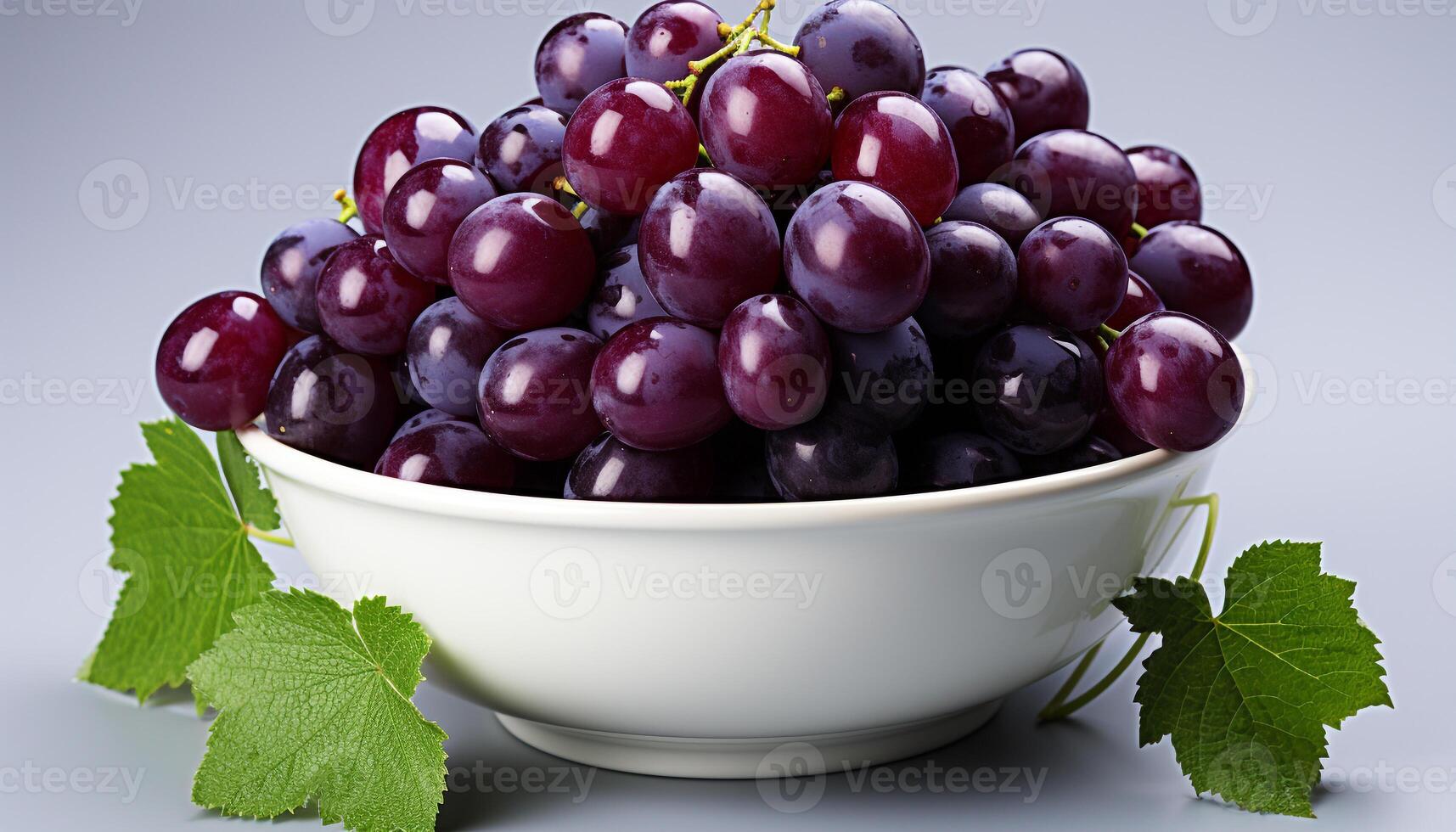 AI generated Freshness and nature in a bowl of ripe, organic grapes generated by AI photo