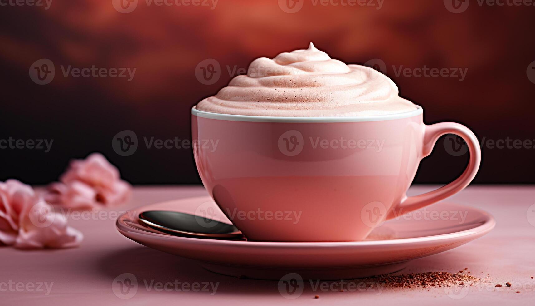 AI generated Hot drink on wooden table, steam rises from coffee cup generated by AI photo