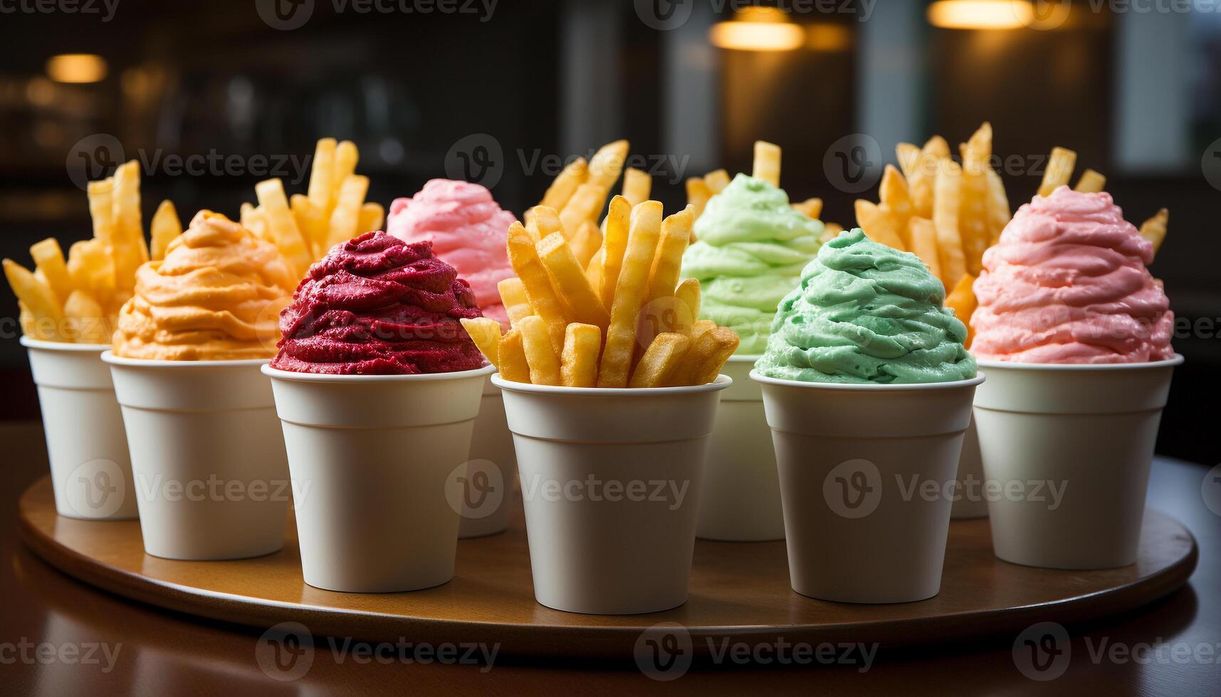 AI generated A refreshing summer snack ice cream, fruit, and indulgence generated by AI photo