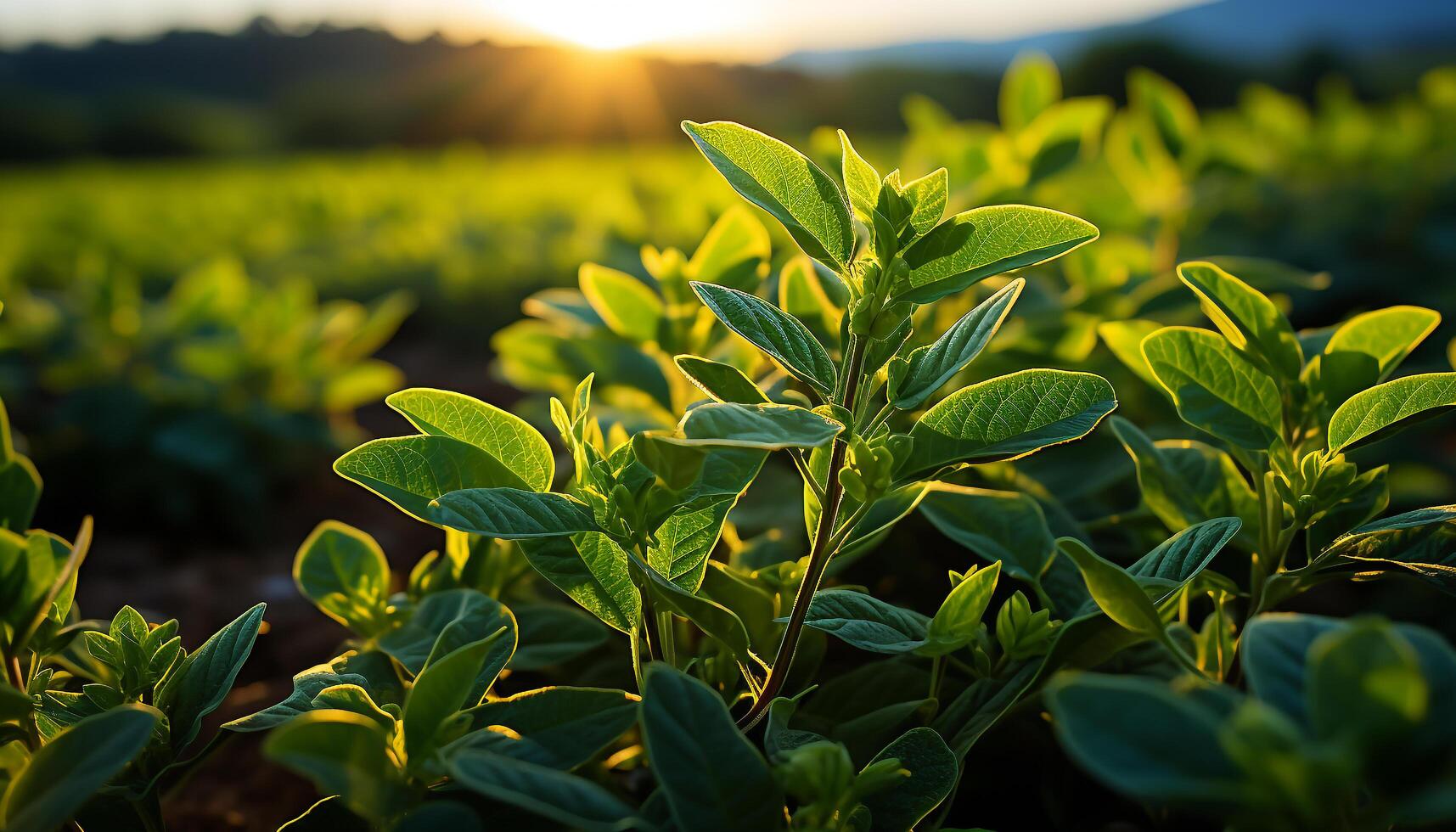 AI generated Freshness and growth in nature vibrant green color generated by AI photo