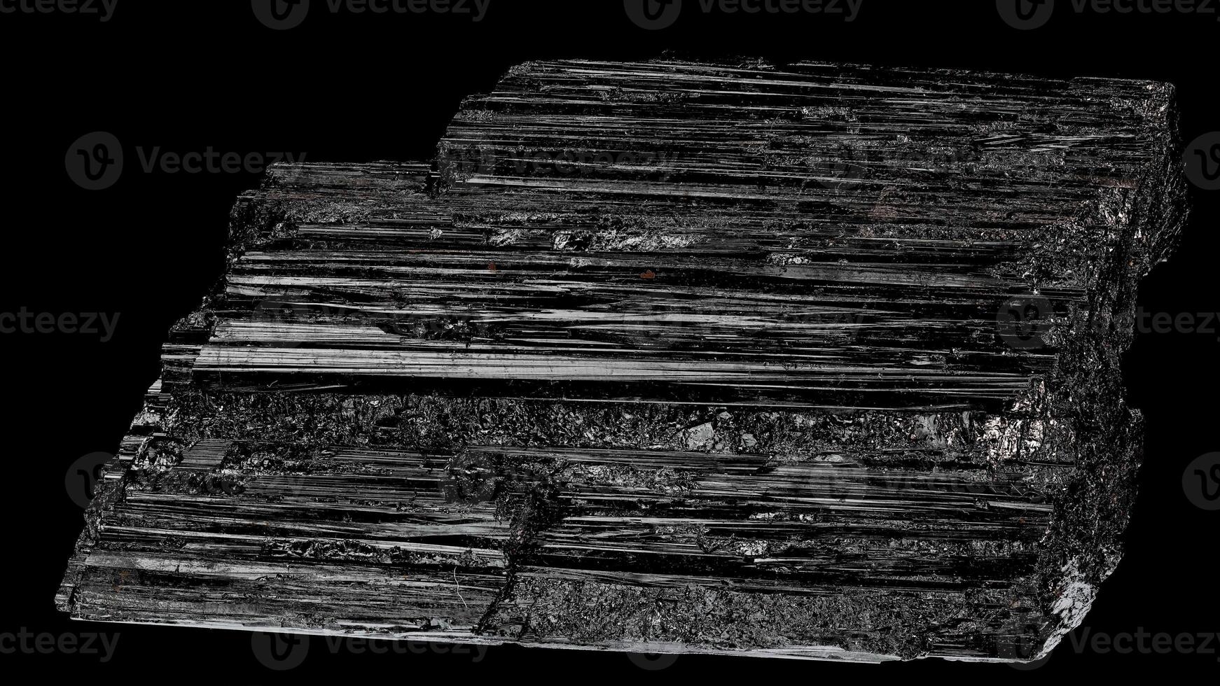 Black tourmaline chunk macro photo